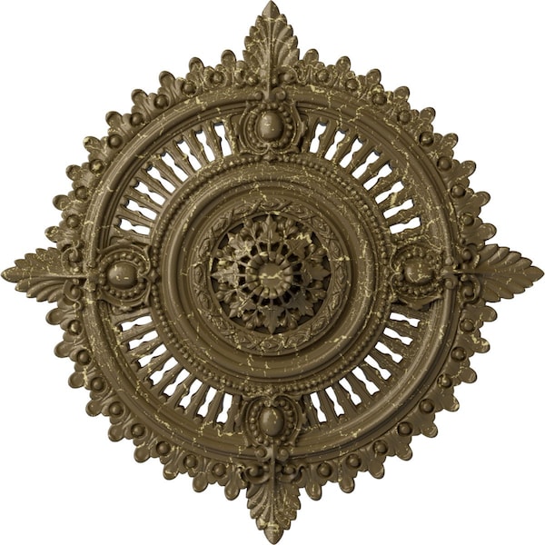 Ekena Millwork Haylynn Medallion (Canopies up to 1 1/4"), 29 1/8"OD x 1 1/4"ID x 4"P, Mississippi Mud Crackle CM29HYMMC - main